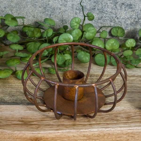 Stoere roestige kaarsenhouder