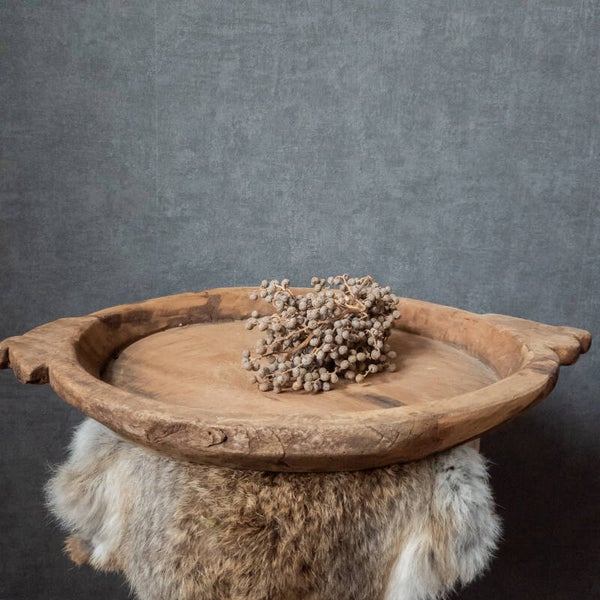 Authentieke houten schaal -  Ø 41 cm - nr 1