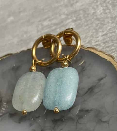 Oorbellen blue stone