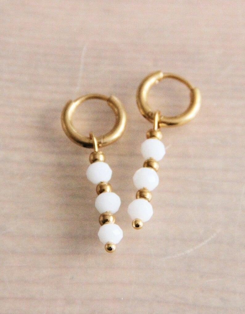 Oorbel multicolor jade