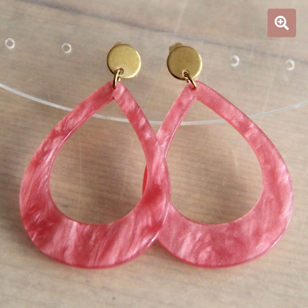 Oorbellen statement pink