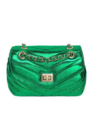 Metallic green bag