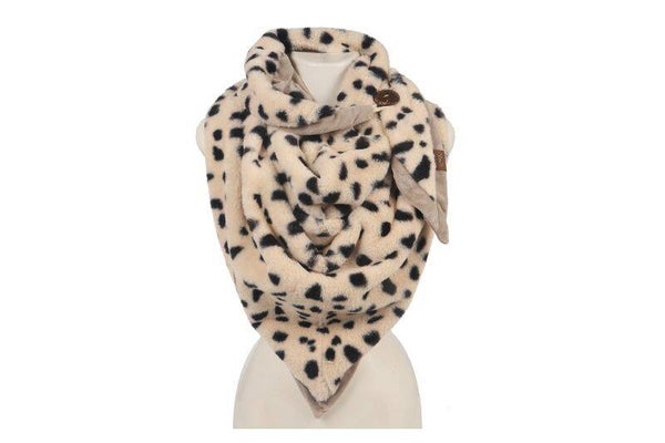 Triangel Teddy cheetah sjaal