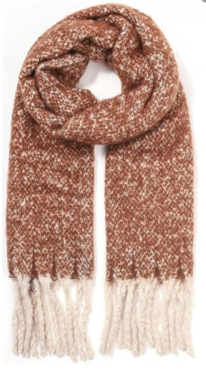 Sjaal brown fringes