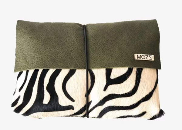 Leren luieretui groen zebra