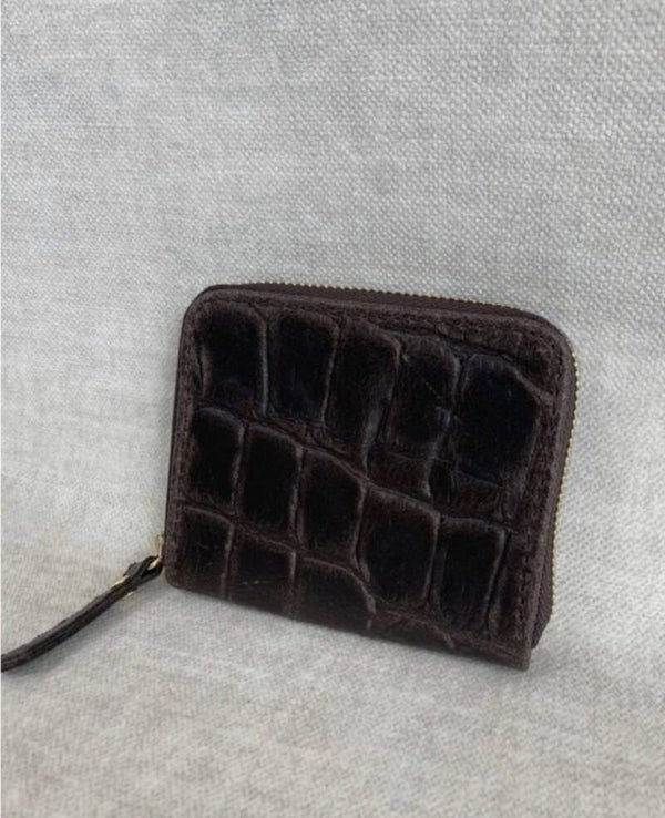 Leren portemonnee donkerbruin