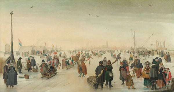 REL-0022-IJsvermaak bij een stad, Hendrick Avercamp, ca. 1620