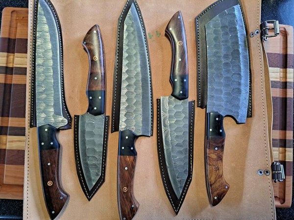 5 Pcs Damascus Kithen Knife Set