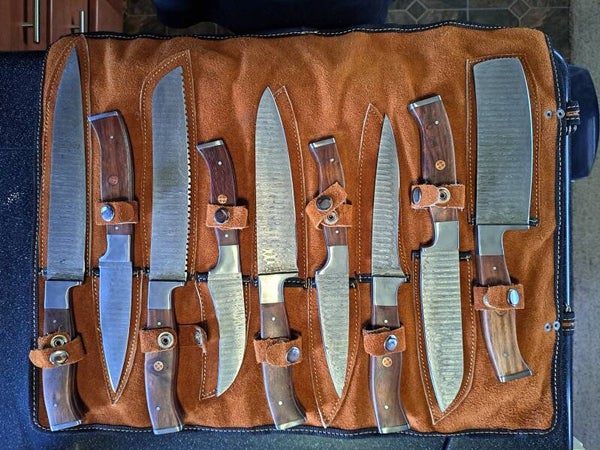9 Pcs Damascus Kitchen Knife Set