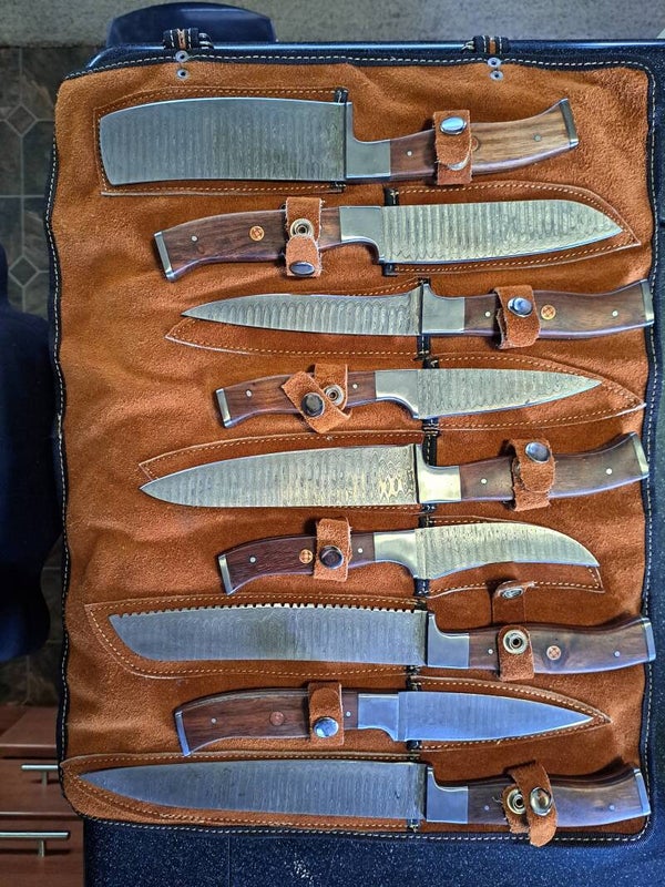 9 Pcs Damascus Kitchen Knife Set