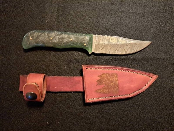 Damascus Steel 8.0 in. Spear Point Blade (Copy)