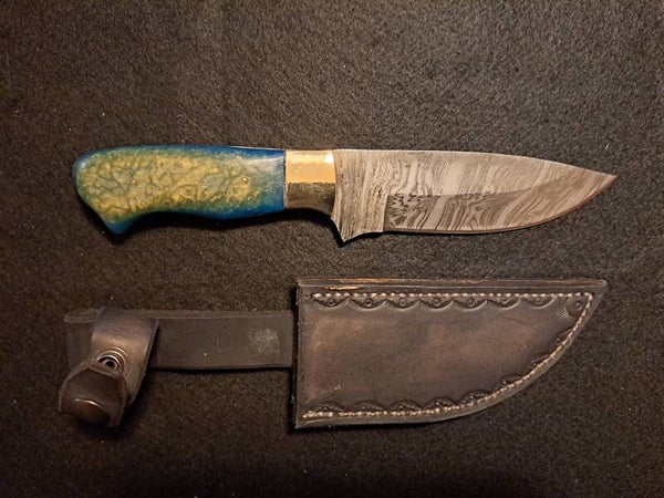 Damascus Steel 9.50 Inch Fixed Drop Point Blade