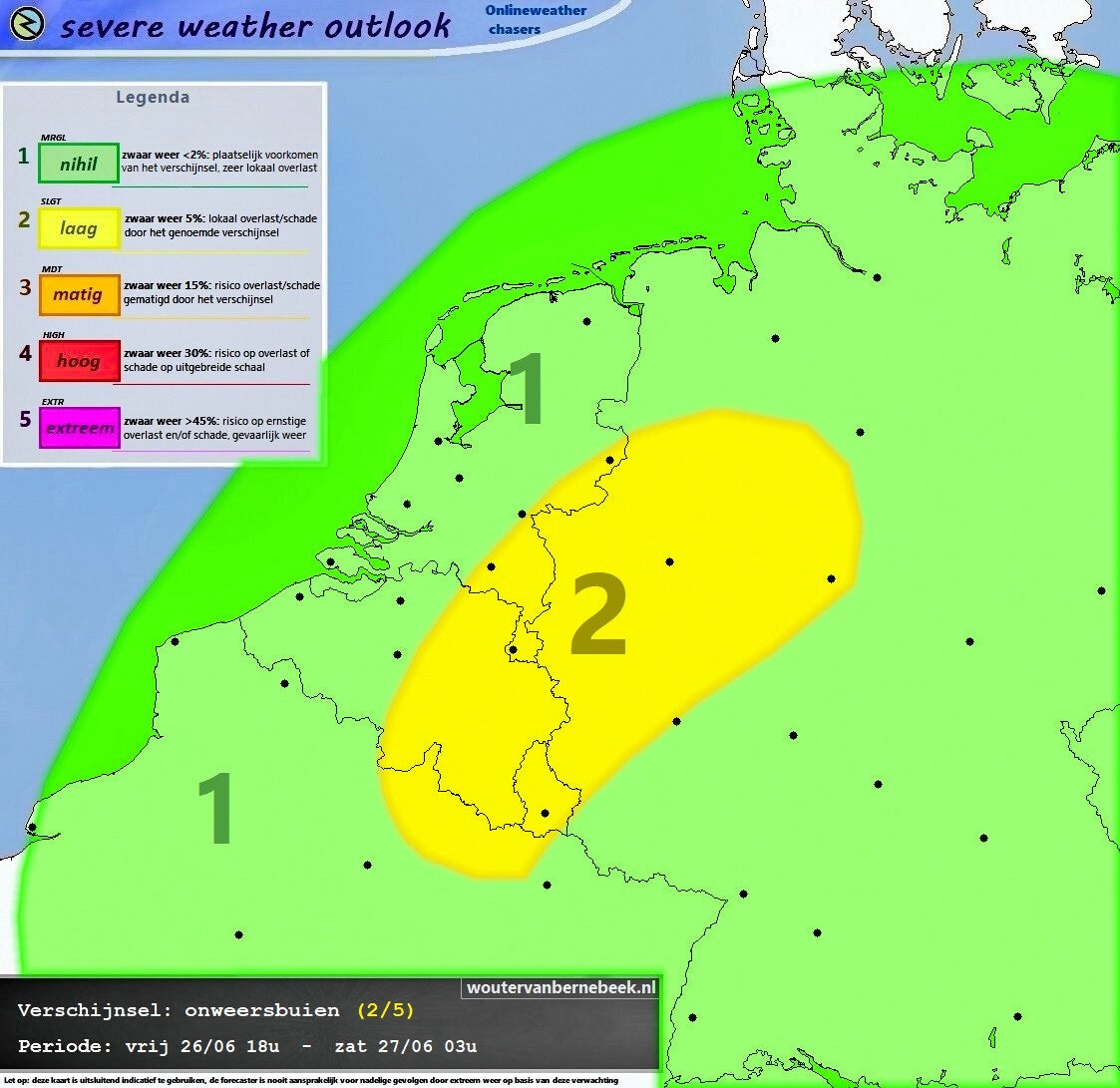 Forecast onweer / bijzondere verschijnselen (+24 uur), woutervanbernebeek.nl