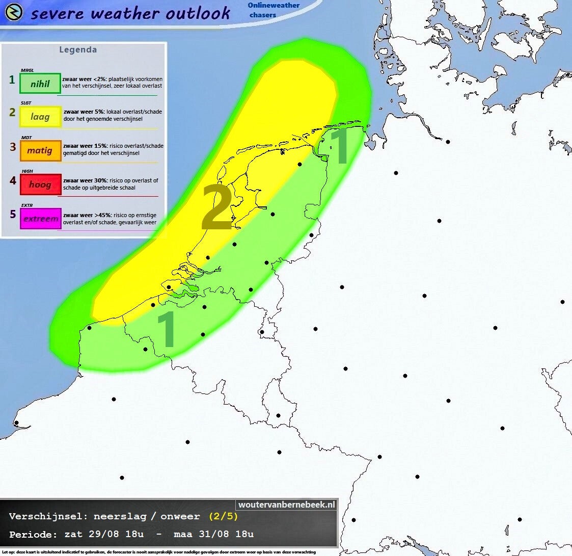 Forecast onweer / bijzondere verschijnselen (+24 uur), woutervanbernebeek.nl