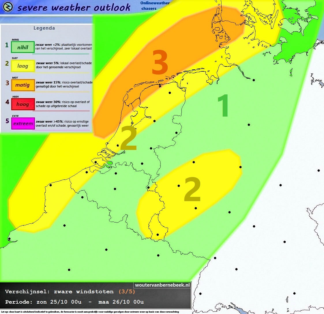Forecast onweer / bijzondere verschijnselen (+24 uur), woutervanbernebeek.nl