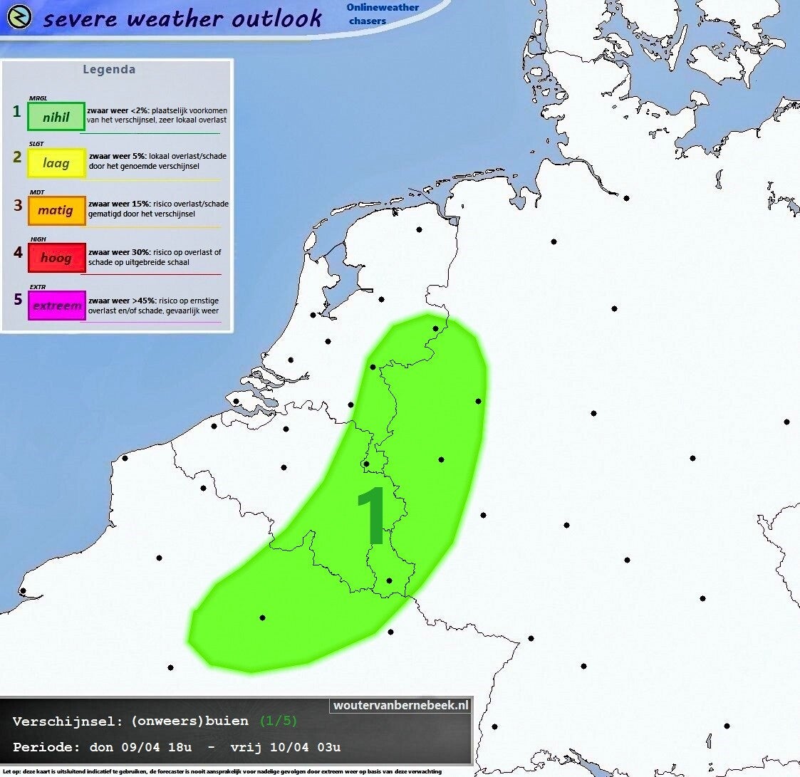 Forecast onweer / bijzondere verschijnselen (+24 uur), woutervanbernebeek.nl