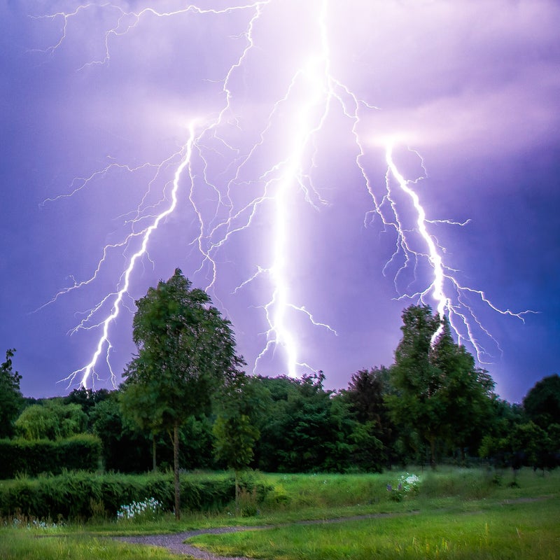 Blikseminslagen bij Schinveld (Limburg), 21 mei 2018