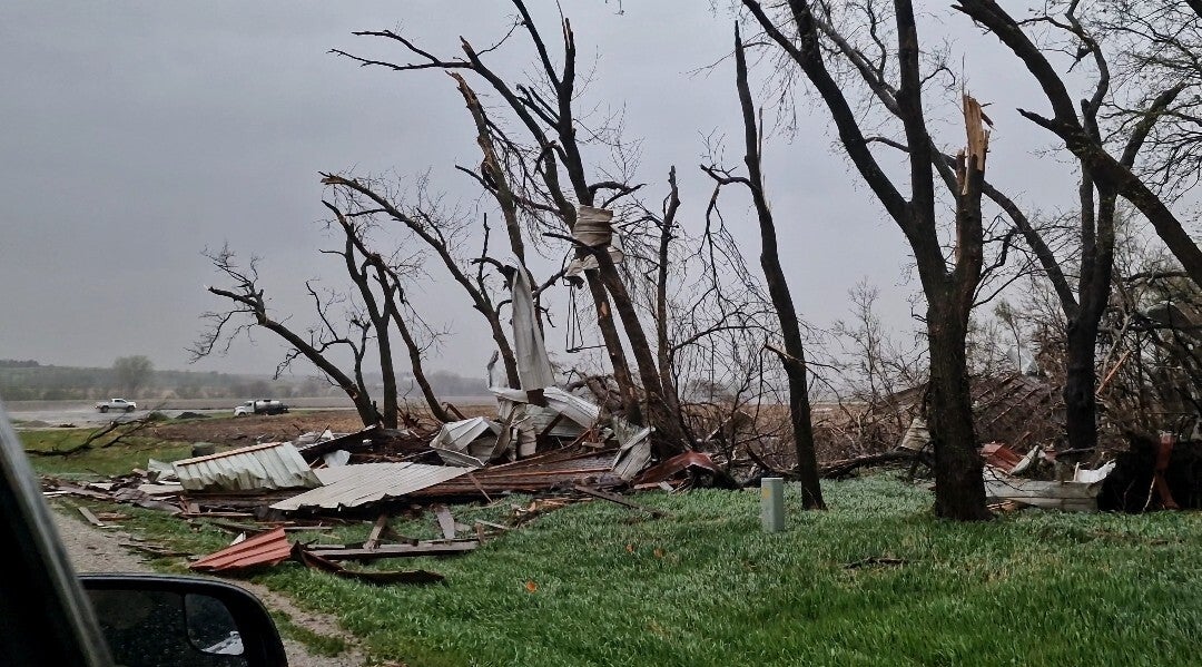 Tornadoschade in Iowa, 26 april 2024