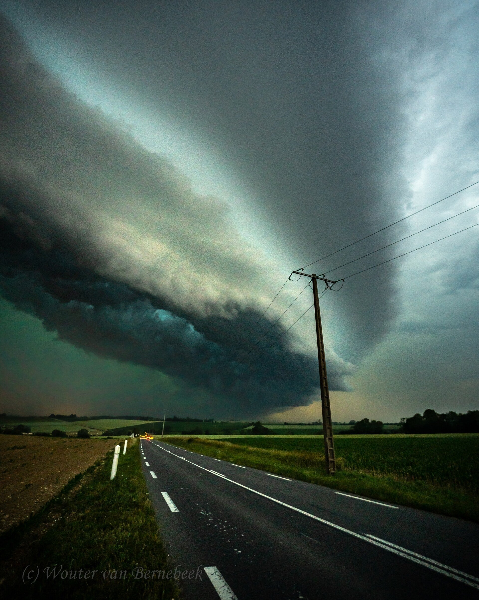 Supercellen in het noordwesten van Frankrijk (Rouen), 13 juni 2025