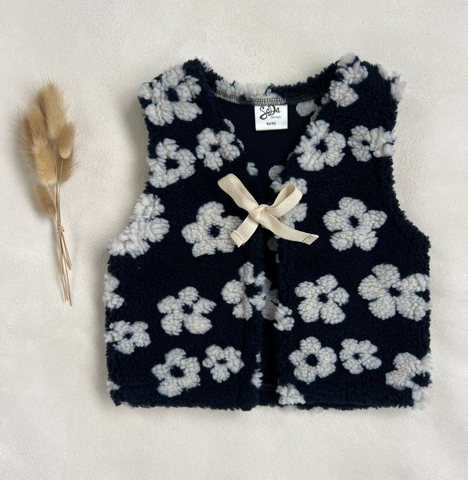 Gilet bloemen - blauw