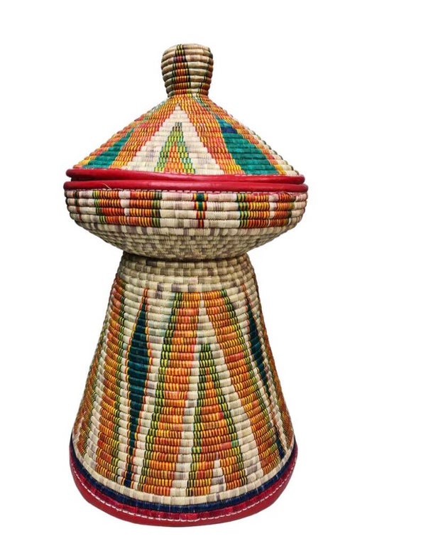 Ethiopian/Eritrean traditional, hand made, weaving, serving table ወርቂ መሶብ