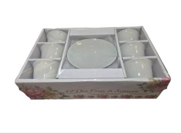 Traditional Ethiopian Coffee Cups 6 cups and saucers - white color ፊንጃ