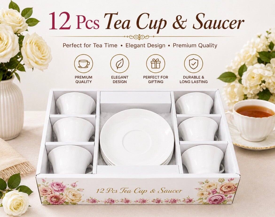 Traditional Ethiopian Coffee Cups 6 cups and saucers - white color ፊንጃ