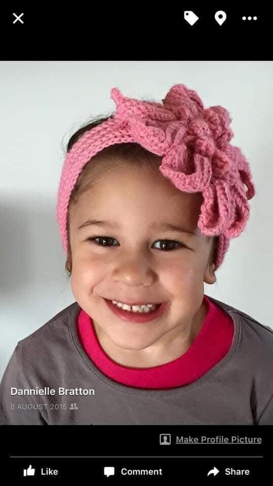 Crochet flower headband