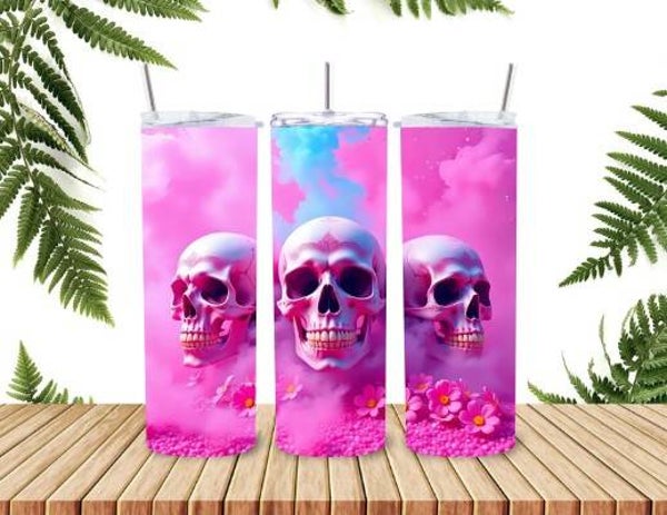 Tumbler 3 Skulls pink