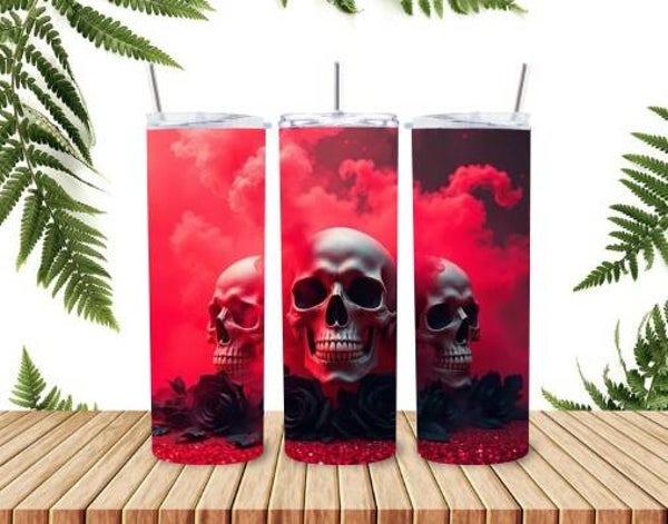 Tumbler 3 Skulls Red