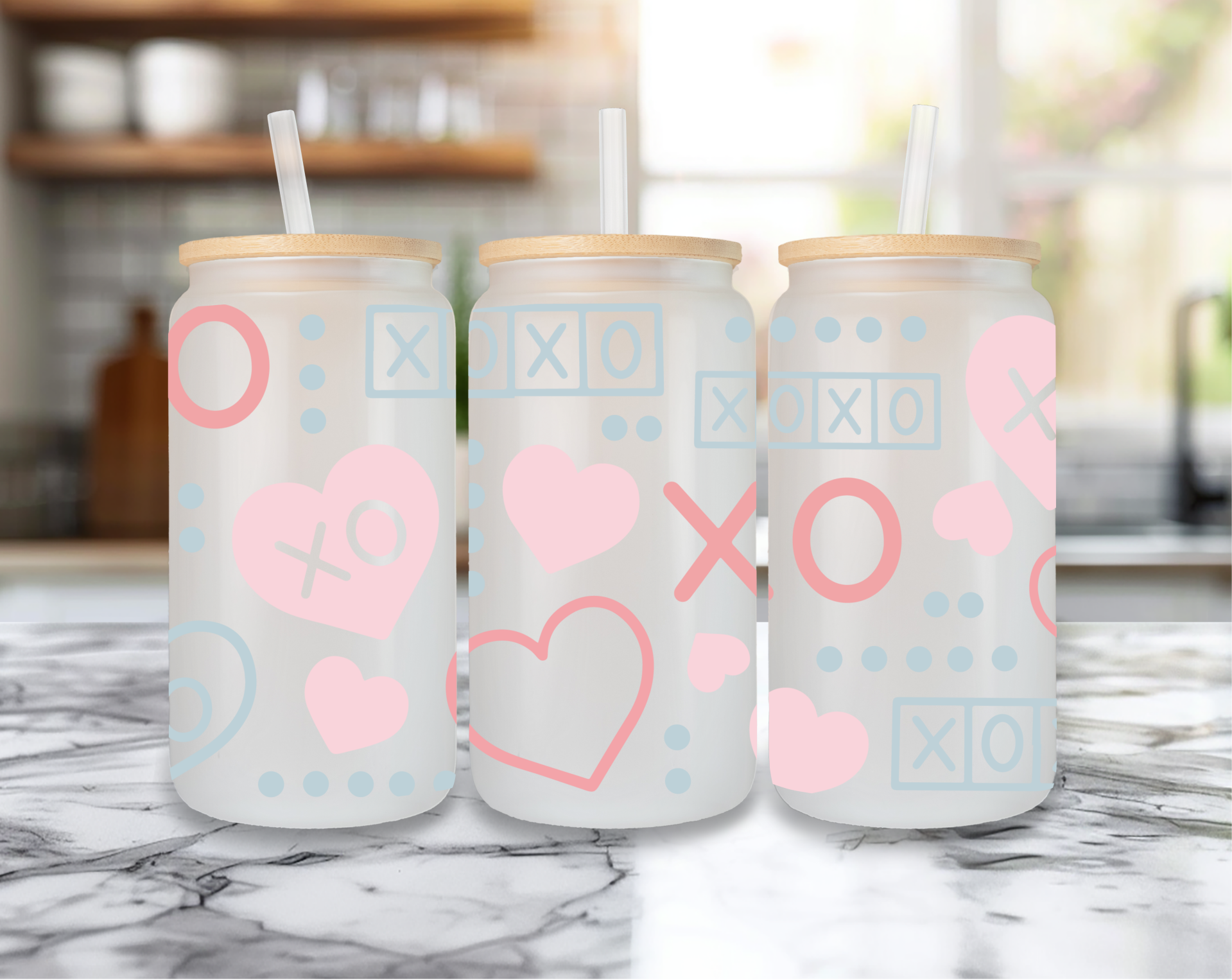🌸 Trinkglas mit XOXO Motiv