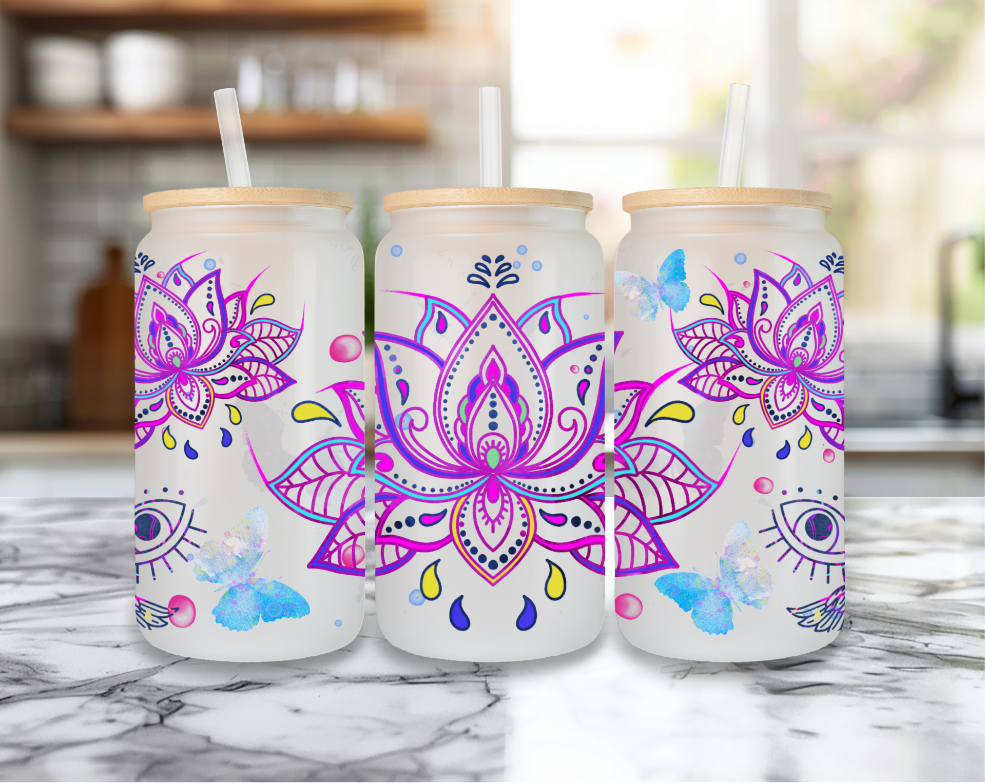 🌸 Trinkglas mit Motiv