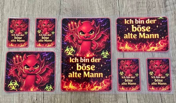 Böser alter Mann und seine Frau