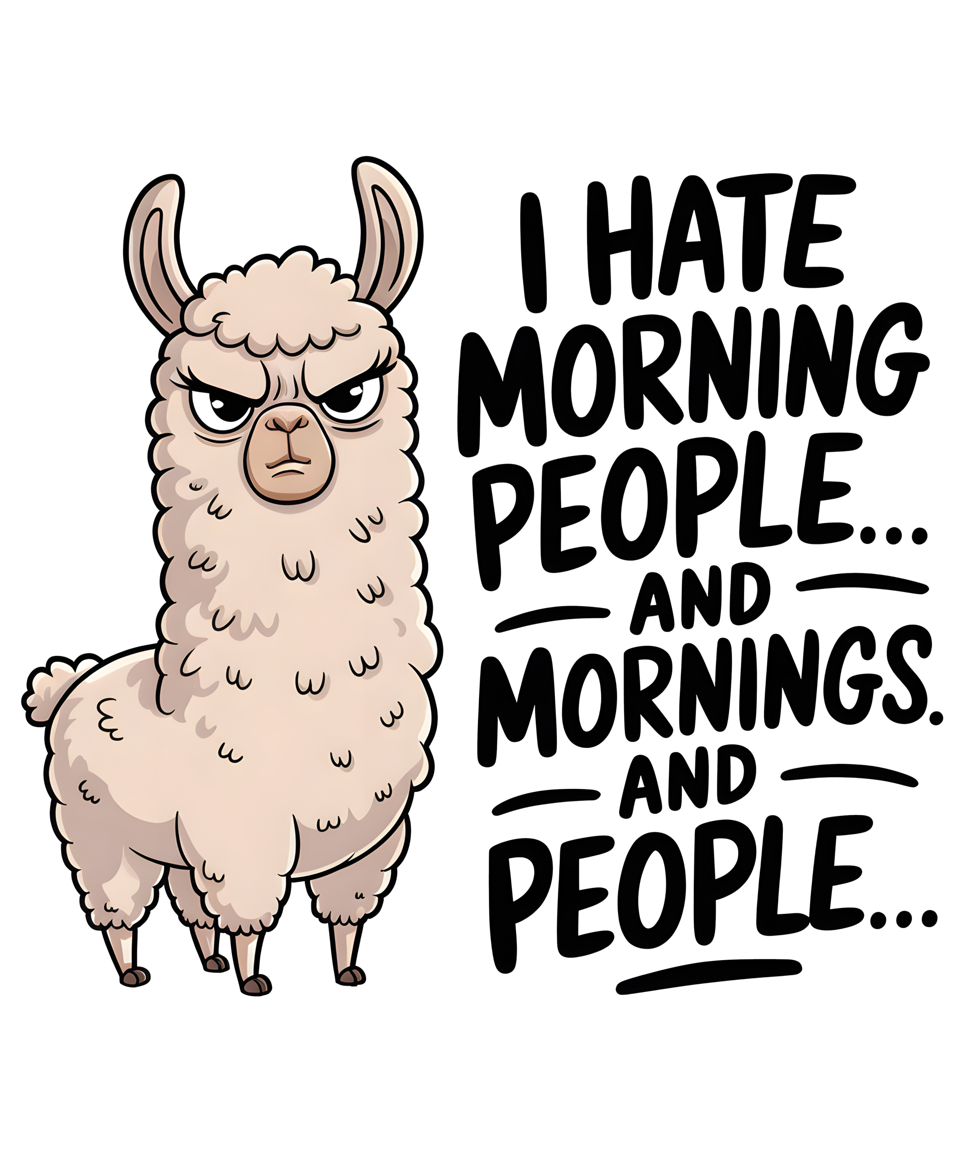 Bügelbild „Lama Sprüche“