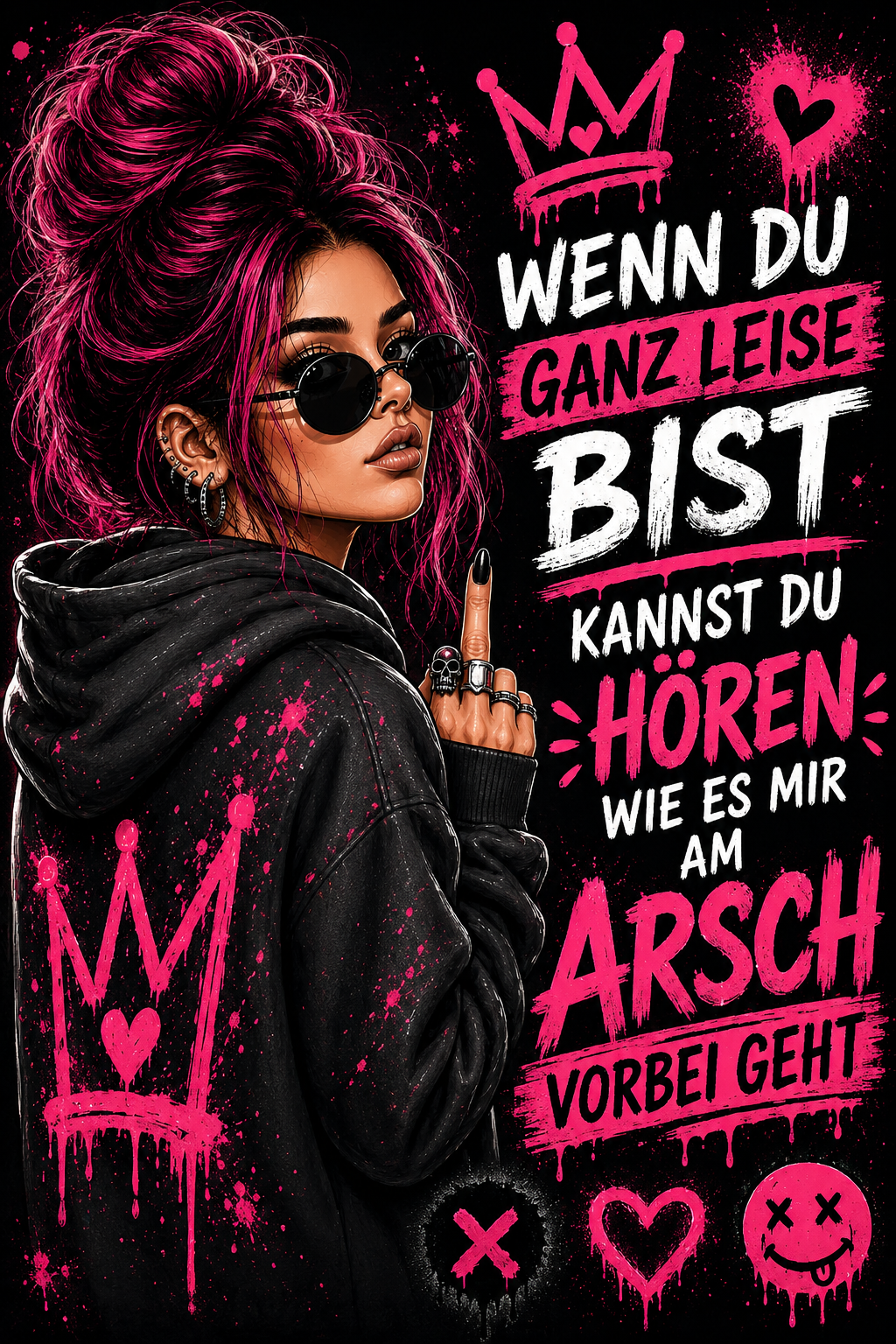 Bügelbild Girl Sarkasmus