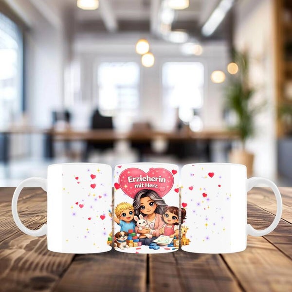 Tasse Erzieherin mit Herz