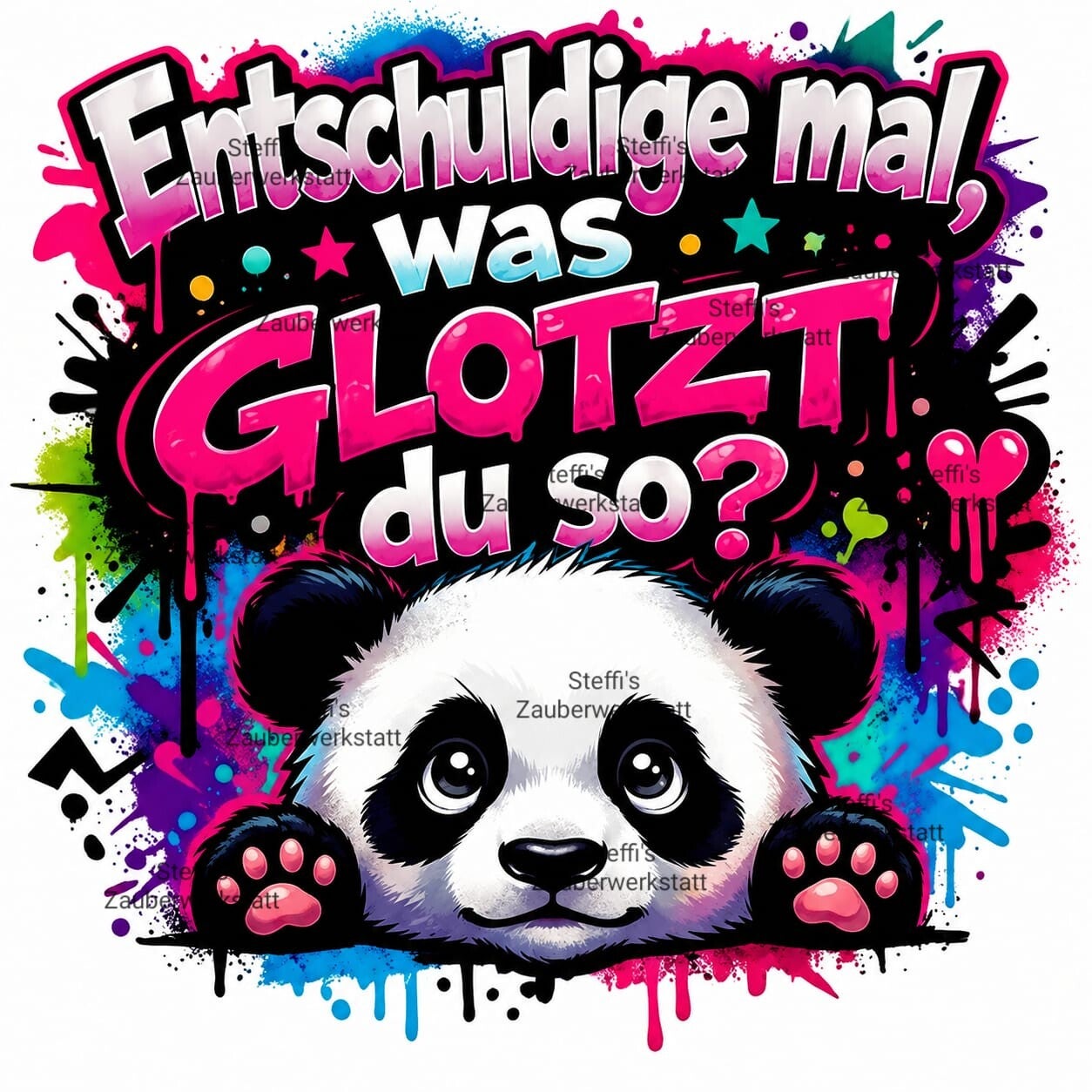 Bügelbild "was glotzen du so?"
