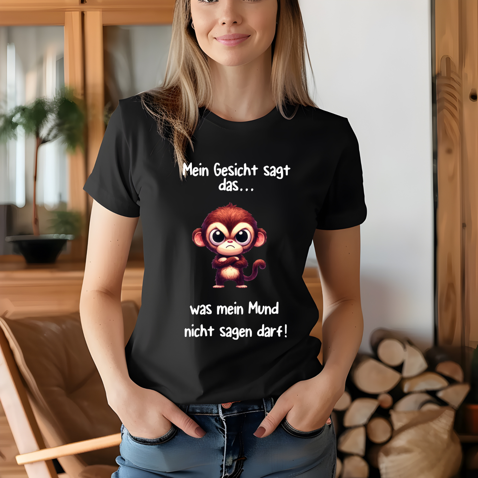 T-Shirt „Mein Gesicht sagt das, was mein Mund nicht sagen darf“