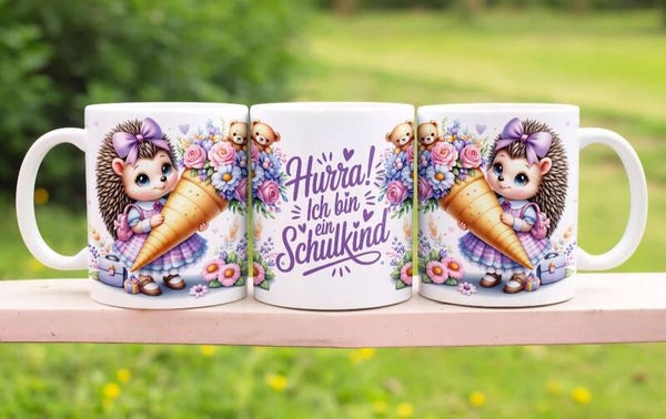 Tasse „Huraa – ich bin ein Schulkind“