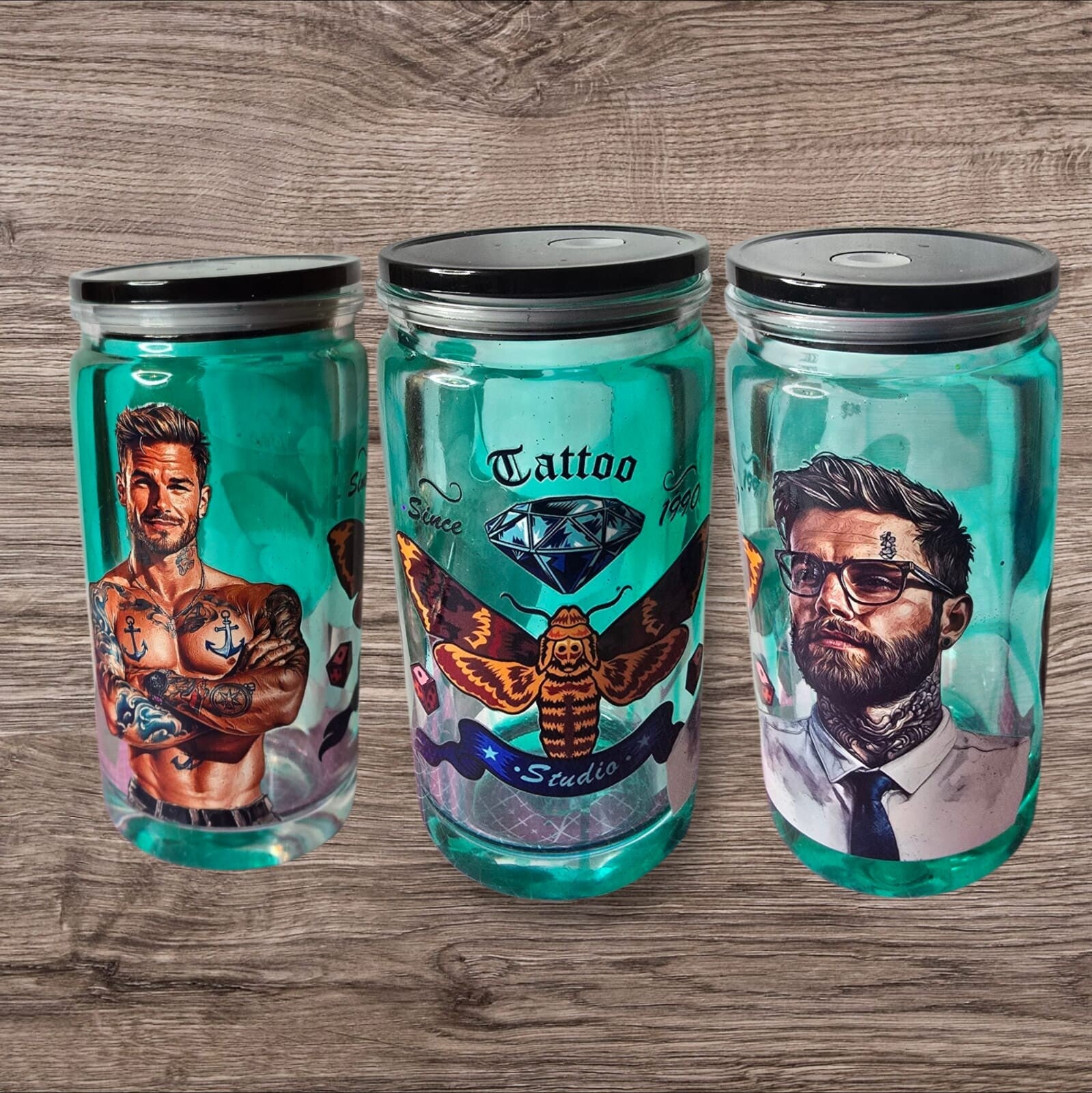 Schneekugelbecher mit Männerdesign