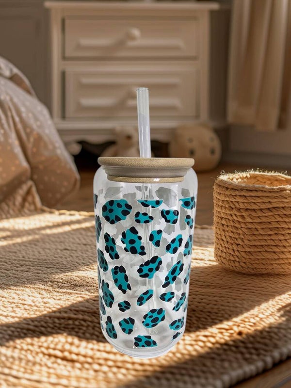 🌸 Trinkglas mit grünem Leo Motiv