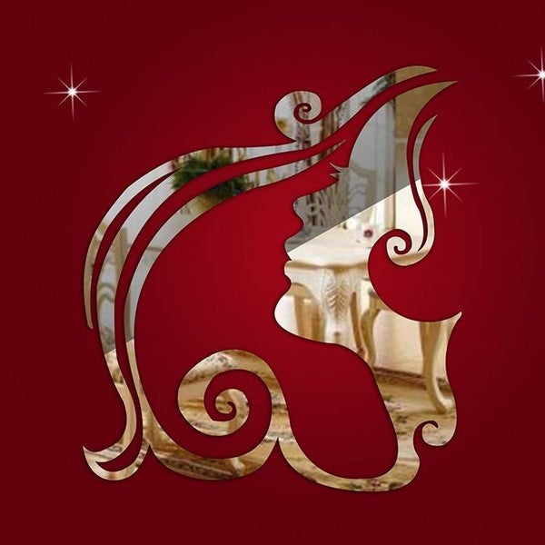 Mooie muursticker spiegel gezicht