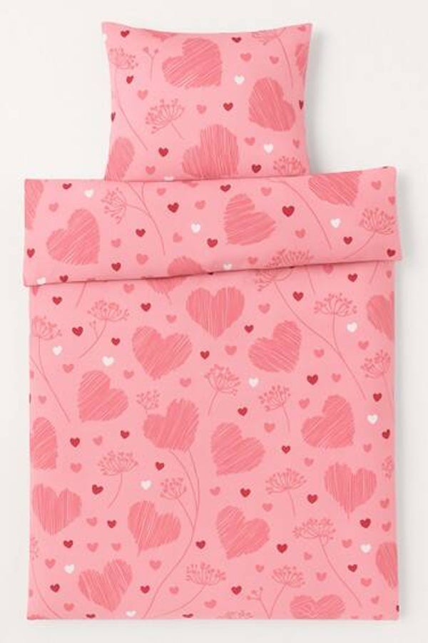 Roze Hartjes Dekbedovertrek