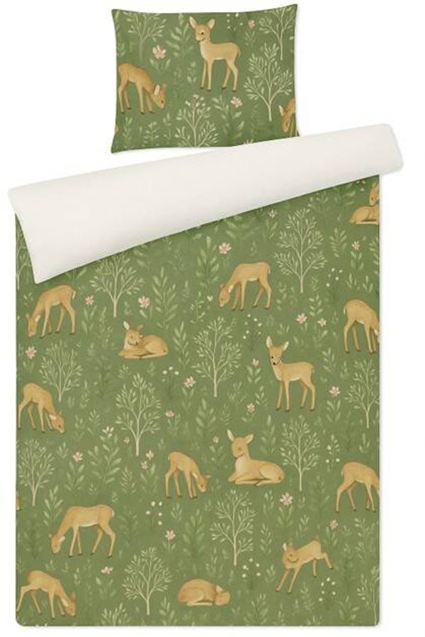 Groen hertjes Dekbedovertrek