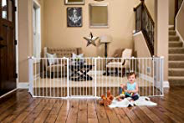 192-Inch Super breed verstelbaar Baby Gate en Play Yard, 4-In-1, Bonus Kit, omvat 4 Pack voor wandmontage