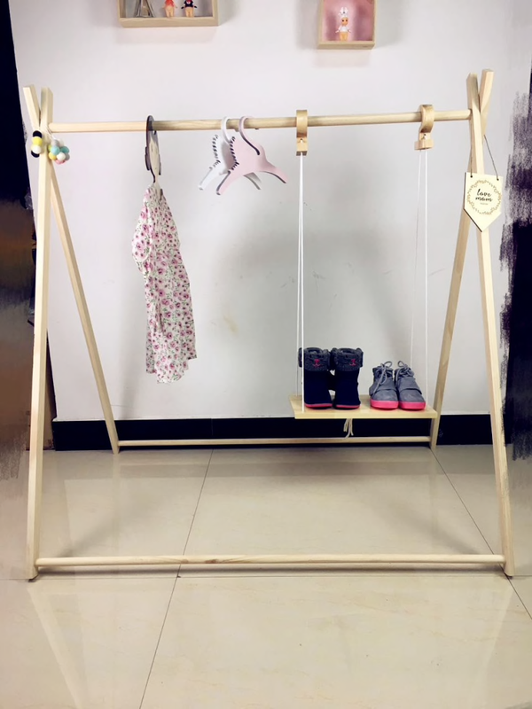 Babykamer kapstok, kledingrek hout