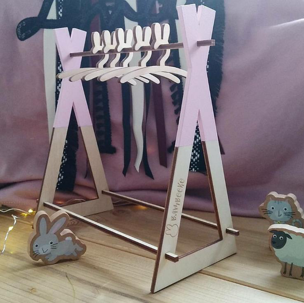 Babykamer kapstok, kledingrek hout