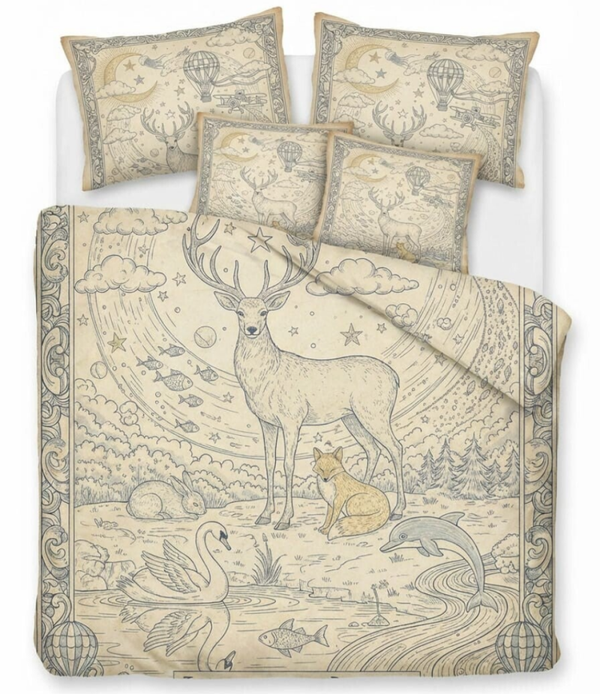 🌙The Odyssey Of Dreams™✨ Fantastisch Luxe Droomrijke Dekbedovertrek – Incl. Kussenslopen