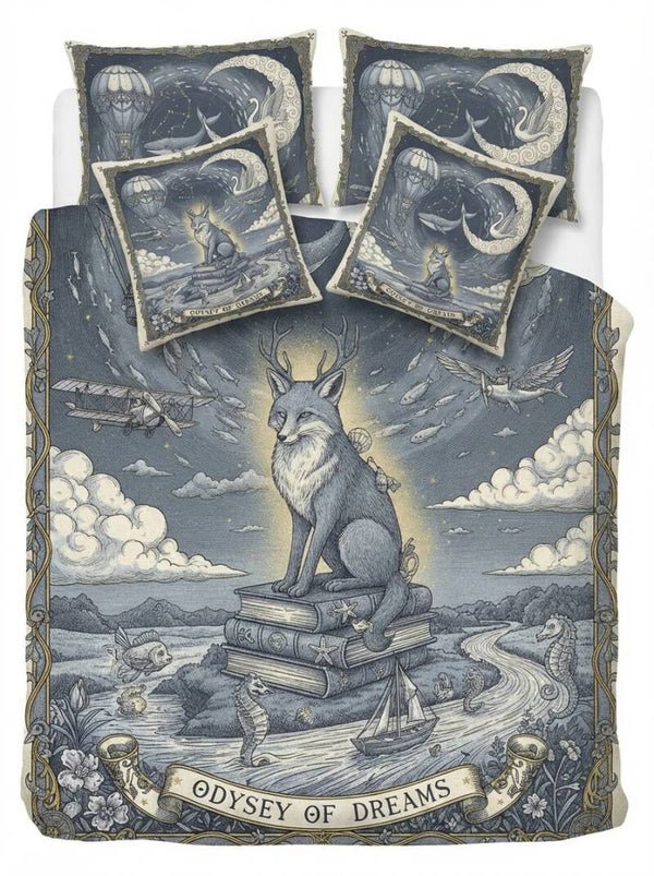 🌙The Odyssey Of Dreams™✨ Fantastisch Luxe Droomrijke Dekbedovertrek – Incl. Kussenslopen