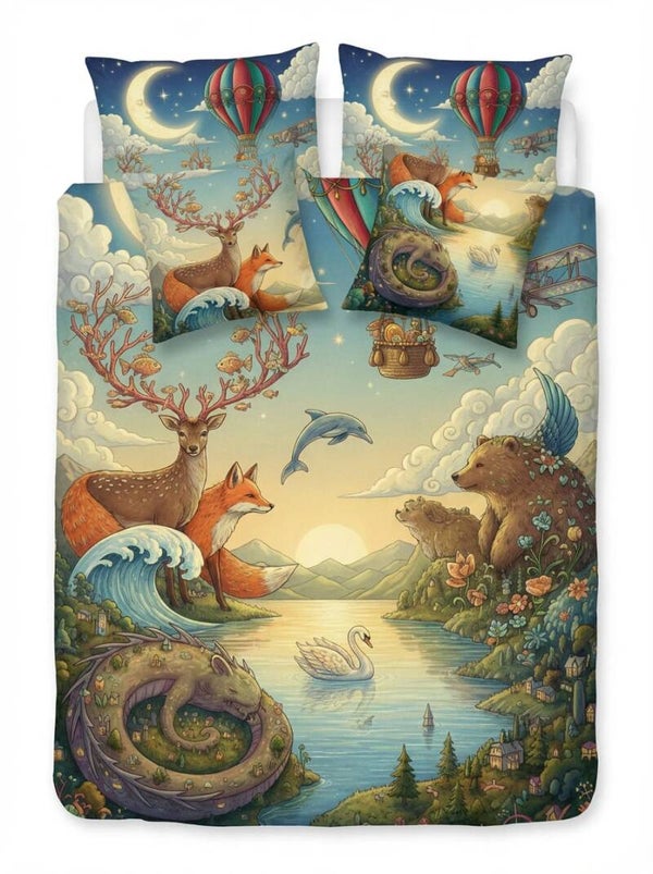 🌙The Odyssey Of Dreams™✨ Fantastisch Luxe Droomrijke Dekbedovertrek – Incl. Kussenslopen